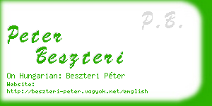 peter beszteri business card
